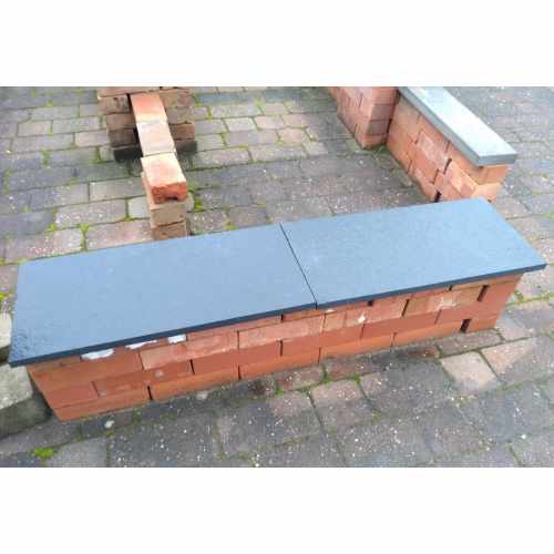 Natural Black LImestone Flat Double Brick Wall Coping Stones - 600mm x 300mm