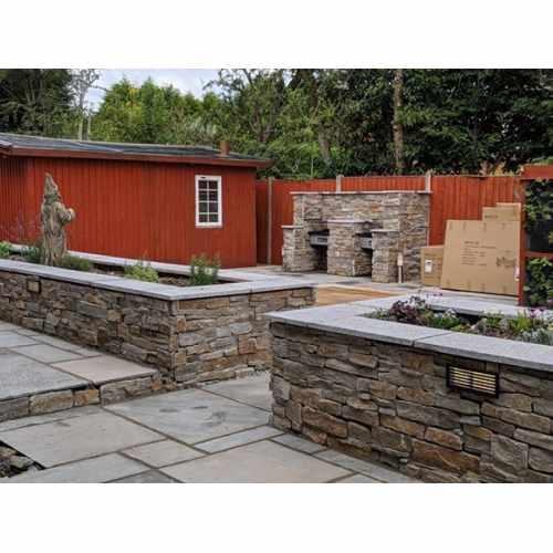 Wall Copings: Natural Granite Flat Double Coping Stone in Emperor Silver - 600mm x 300mm x 25mm