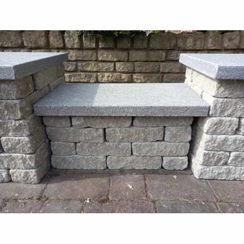 Natural Granite Flat Double Wall Coping Stone: Grey Granite - 600x300x40mm