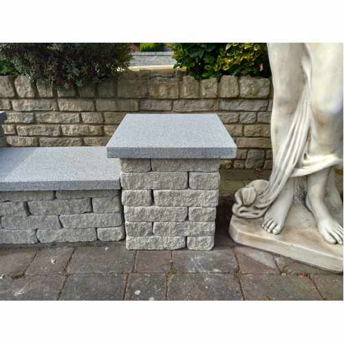 Natural Granite Flat Pier Caps: Grey Colour - 400x400x40mm for 1 1/2 Brick Pillar 