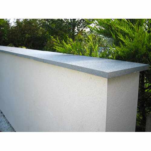 Natural Granite Flat Double Wall Coping Stone: Grey Granite - 600x300x25mm