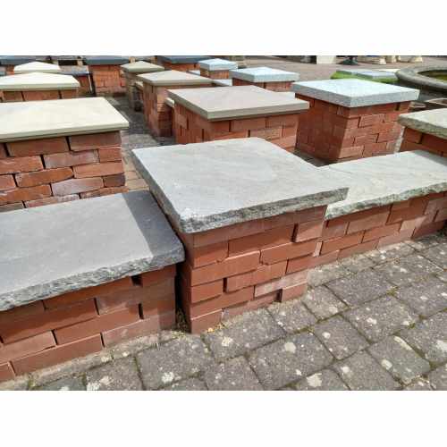 Natural Sandstone Reclaimed Style Pier Caps: 500x500x50mm for 2 Brick Pier