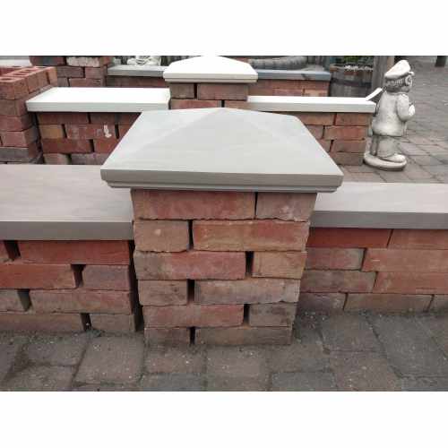 Natural Sandstone 36cm x 36cm Pier Cap in Forest Blend Colour - for 1.5 Brick Pier