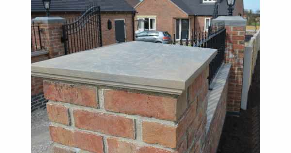 Natural Sandstone Pier Cap : Galaxy : 48cm x 48cm for 2 Brick Pier ...