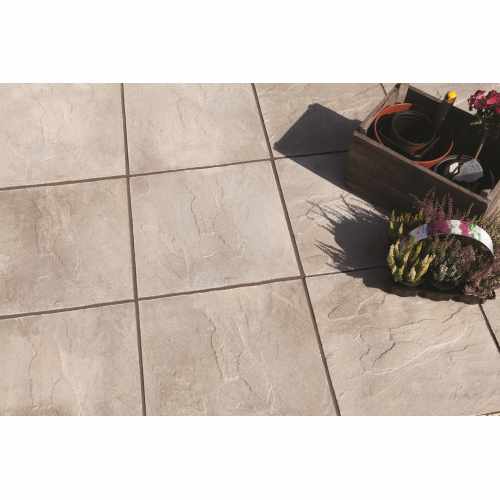 Bradstone Peak Riven Paving Slabs in Grey. Slight Seconds 600x600mm Slabs - Pack (20)