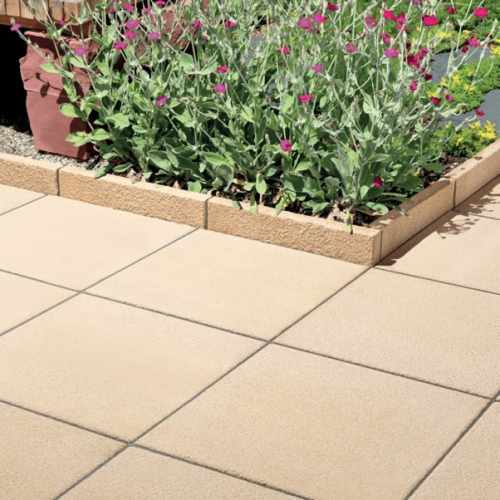 Bradstone Textured Paving Slabs in Buff. 600x600mm Slight Seconds Slabs - Pack (20)