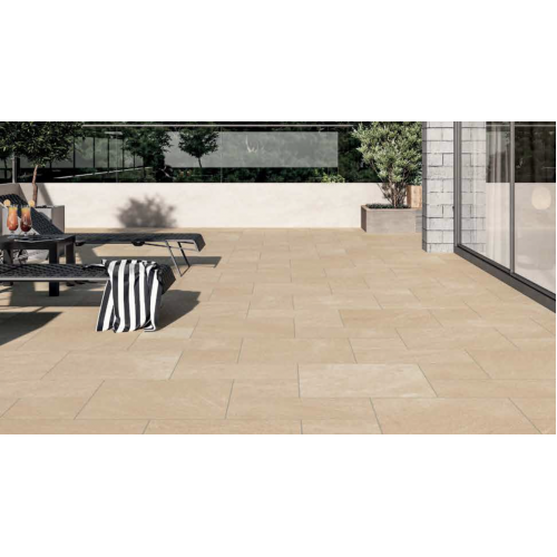 Porcelain Paving: Spanish Quartz Beige 3 Mixed Size Paving Tiles - Patio Pack of 18.36m2**