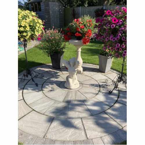 Circle Kit: Natural Sandstone 2.7m Dia Circle Paving Feature - Kandla Grey Colour