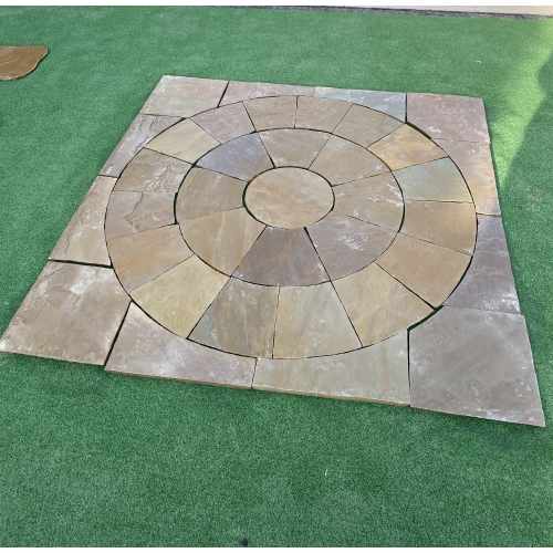 Circle Paving Kit: Natural Sandstone 1.6m Dia : Rippon Buff