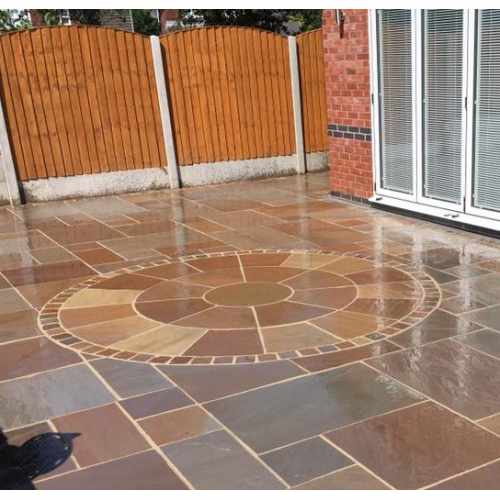 Circle Paving Kit: Natural Sandstone 1.6m Dia : Raj Blend