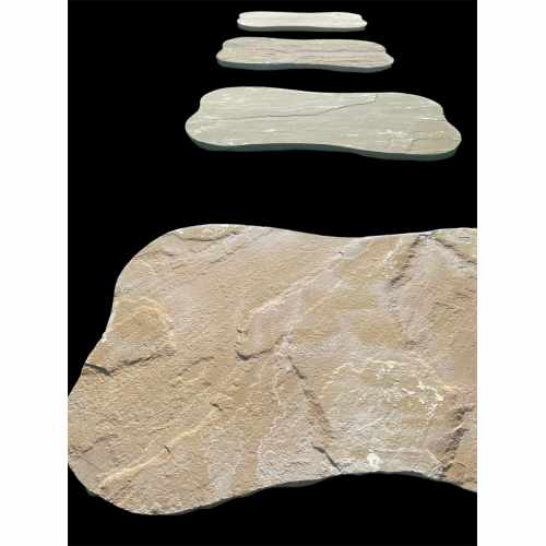 Natural Sandstone Stepping Stones, in Rippon Buff: Random Shape