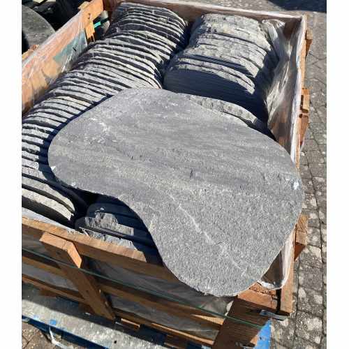 Natural Sandstone Stepping Stones, in Sagar Black: Random Shape