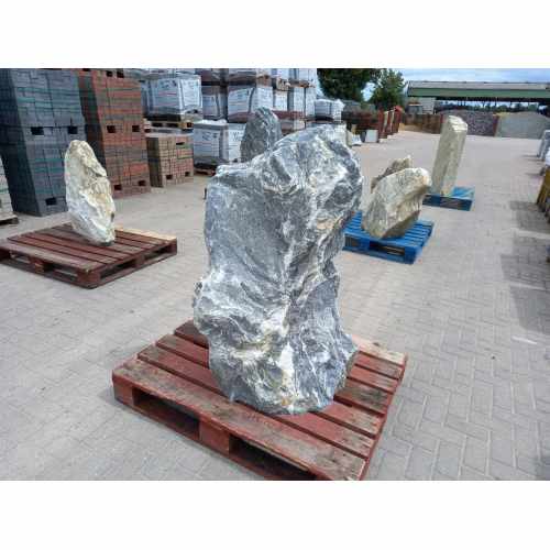 Water Feature: Grey Quartz Stone Pre-Drilled Monolith Water Feature: QM-02 - 1175mm High