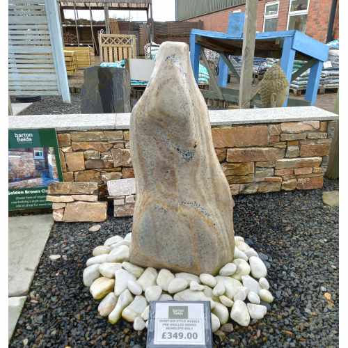 Water Feature: Natural Marble Stone Pre-Drilled Monolith Water Feature: Ven-01 - 900mm High