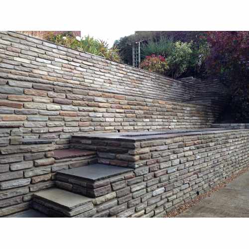 Natural Sandstone Raj Blend Tumbled Walling