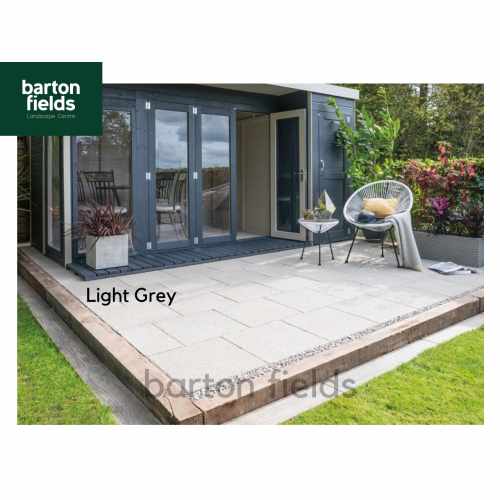 Bradstone Mahina Textured Paving Slabs in Light Grey, 600x600mm Pack (20)