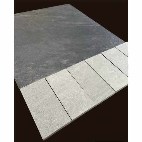 Grey Porcelain Cobble Setts, Kandla Stone Effect - 20cm x 10cm x 2cm